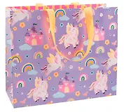 Пакет А4 32*26*12 "Радужный единорог" дет., бум.мат.ламинат