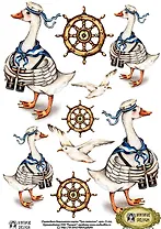 Декупажная карта переводная Гусь-капитан (D-019) (упаковка)