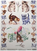 Декупажная карта Играющие котята 21*30см