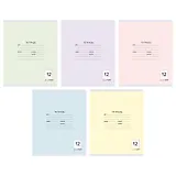 Тетрадь в линейку Listoff, "Классическая серия", 12 листов, в ассортименте