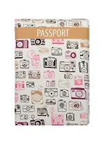 Обложка для паспорта Фотоаппараты на белом фоне