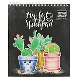 Скетчбук «Кактусы», 30 листов, чёрный, А5