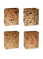 Пакет подарочный крафт А5 "Paris" ассорти, Kairui
