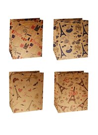Пакет подарочный крафт А5 "Paris" ассорти, Kairui