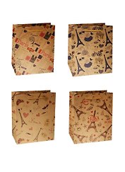 Пакет подарочный крафт А5 "Paris" ассорти, Kairui