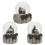 Фигурка декоративная в стеклянном шаре Домик, 3 варианта (4,5см) (761964)