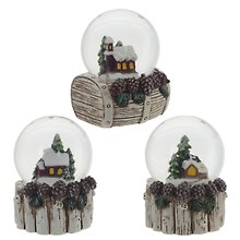 Фигурка декоративная в стеклянном шаре Домик, 3 варианта (4,5 см)