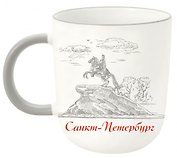 Кружка матовая 365мл "СПб. Исаакий, Медный", серая ручка