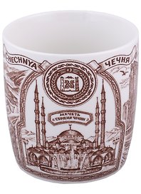 Кружка Чечня фарф. рис.коричн.