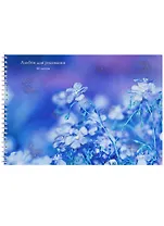 Альбом для рисования Unnika, "Сиреневые цветы", А4, 40 листов, на евроспирали