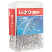 Скрепки 20мм 200шт металлические никелированные, пласт.кор., Erich Krause