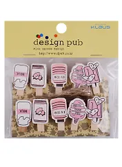 Прищепки декоративные с веревкой 10 шт. Milk shake