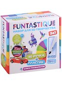 Набор для творчества Funtastique. 3D-ручка «Base» + PETG-пластик 15 цветов + светящийся PETG-пластик 3 цвета + книжка с трафаретами - 0