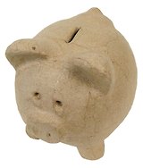 Фигурка из папье-маше объемная Поросенок-копилка (АC108) (12х12х12см)