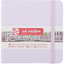 Скетчбук 12*12 80л "Art Creation" фиолетовый пастельный, нелинованн. 140г/м2, слоновая кость, тв.обл., Royal Talens