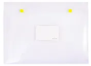 Папка-конверт А4 на кнопках, пластик 0,36мм, прозрачный