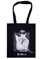 Сумка-шоппер Аниме Парень с мечом Сёнэн черная, текстиль 40см.*32см.