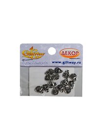 Фурнитура металл подвеска Мордочка кота серебро (00009364) (14шт) (11х9х2мм) (10г) (упаковка)