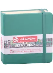 Блокнот для зарисовок 12*12см 80л "Art Creation" 140г/м2, 7БЦ, Зелёный лес, Fabriano 