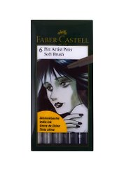Набор капиллярных ручек "Pitt Artist Pen Soft Brush" 6цв.