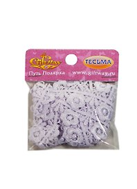 Декор тесьма-гипюр Незабудка (00009473) (1м10см) (белый) (упаковка)