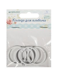 Кольца для альбома (KDA-030/2) (d=30мм) (цвет белый) (4шт.) (Рукоделие) (упаковка)