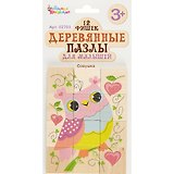 Пазлы деревянные для малышей Совушка (12 эл.) европодвес