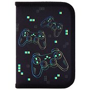 Пенал 1отд. "Pixel gamepad" с наполнением, 21*14см, 1 отк. планка, 24 предмета