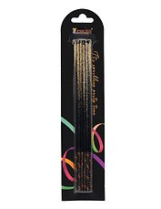 Набор свечей для торта Black Gold (черные с золотом) (6шт) (15см) (12-7color-candle_21)