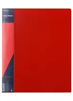 Папка 4кольца А4 25мм, пластик 0,7мм, красная  