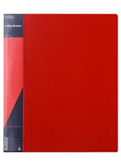 Папка 4кольца А4 25мм, пластик 0,7мм, красная