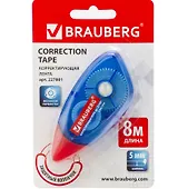 Корректор лента 5мм*8м корпус синий, механизм перемотки, блистер, BRAUBERG