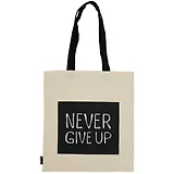 Сумка-шоппер Never Give Up бежевая, текстиль 40см.*32см.