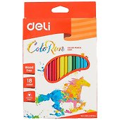 Карандаши цветные «Color Run», Deli, 18 цветов - 0