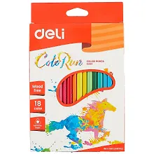 Карандаши цветные «Color Run», Deli, 18 цветов