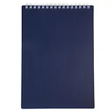 Блокнот А5 80л кл. "VELVET" синий, пласт.обл, спираль