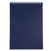 Блокнот А5 80л кл. "VELVET" синий, пласт.обл, спираль