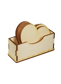 Подставки под чашки в коробочке Сердечки (2150419) (12х4,2х4,8см) (игрушка из дерева) (упаковка)
