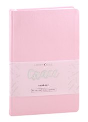 Книга для записей А5- 80л кл. "Graсe" райский розовый, иск.кожа, ляссе, инд.уп.