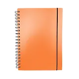 Записная книжка А6 80л кл. "Favorite Color. Neon Orange" спираль, пласт.обл., резинка