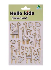 Наклейки с обводкой Жирафы серебро, золото, 13 х 21,7 см PVC