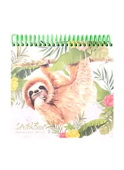 Скетчбук А6 80л "Задумчивый ленивец" белый офсет, 80г/м2, спираль