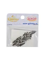 Фурнитура металл подвеска Перо малое серебро (00009811) (8шт) (39х5х1мм) (10гр/уп)