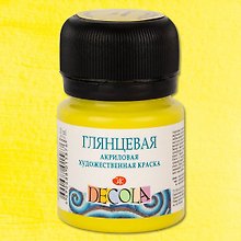 Краска акриловая лимонная 20мл "Декола" глянцевая, ЗХК