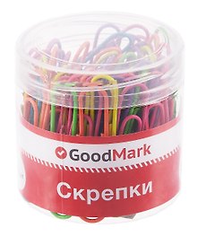 Скрепки винил круглые «Неон», GoodMark, 50 мм, 80 штук, в ассортименте