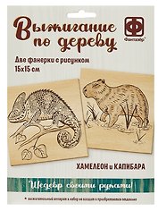 Основы для выжигания по дереву «Хамелеон и Капибара», Фантазёр