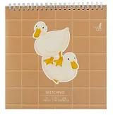 Скетчбук 190*190 20л "Уточки (Эксклюзив)" акварел. бумага, 200г/м2,тв.обложка, евроспираль