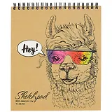 Скетчбук «Альпака в очках», 40 листов, 19.5 х 16.8 см