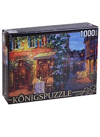 Пазл 1000 Konigspuzzle Виктор Швайко Уличное кафе (АЛК1000-8253) (коробка)