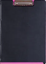 Папка-планшет А4 "Double Colour", ПВХ, верхн.прижим, черн/фуксия, Bantex